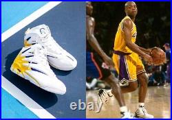 Reebok Blast Lakers Mens US 13 White Purple Yellow Retro Basketball Sport Style