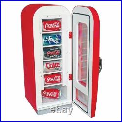 Retro Coca Cola Vending Fridge 10 Can Machine Mini Soda Refrigerator Coke Cooler