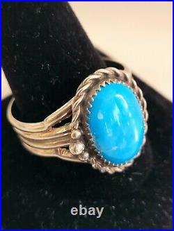 Ring Lot of 8 Sterling Vintage Retro Navjo Turquoise Old Pawn Southwest Style