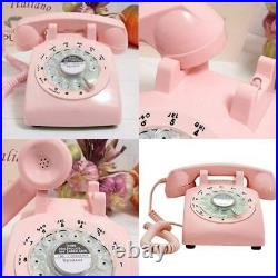 Rotary Dial Telephone 1960 Style Pink Retro Old Fashioned Vintage Phone Working