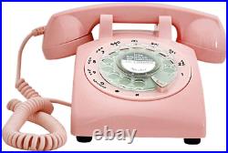 Rotary Dial Telephone 1960 Style Pink Retro Old Fashioned Vintage Phone Working