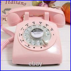 Rotary Dial Telephone 1960 Style Pink Retro Old Fashioned Vintage Phone Working