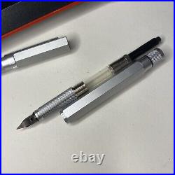 Rotring 600 Old Style Silver Fountain Pen F Nib Germany Unused NOS VTG 1990s