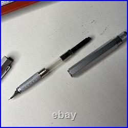 Rotring 600 Old Style Silver Fountain Pen M Nib Germany NOS VTG 1990s Loose Cap