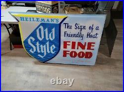 SC Old Style Beer Fine food tavern Outdoor Bar Display Sign Vintage Advertising
