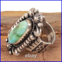 SONORAN GOLD Turquoise Ring Vintage Squash Blossom Style ALBERT JAKE 8 Old Pawn