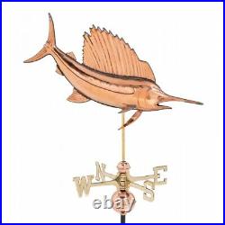 Sailfish Bill Fish Copper Weather Vane Vintage Old Style Shore Beach Swordfish