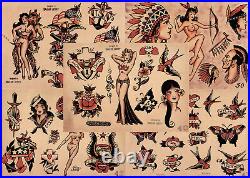 Sailor Jerry Traditional Vintage Style Tattoo Flash 48 Sheets 11x14 Old School