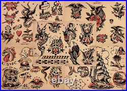 Sailor Jerry Traditional Vintage Style Tattoo Flash 48 Sheets 11x14 Old School A