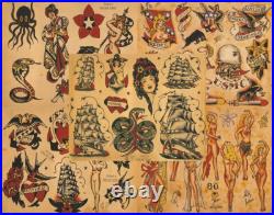 Sailor Jerry Traditional Vintage Style Tattoo Flash 50 Sheets 11x14 Old School
