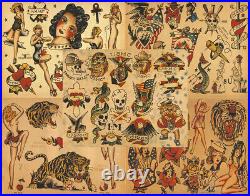 Sailor Jerry Traditional Vintage Style Tattoo Flash 50 Sheets 11x14 Old School