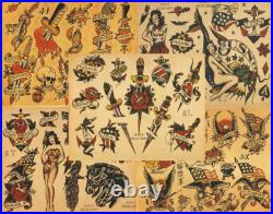 Sailor Jerry Traditional Vintage Style Tattoo Flash 50 Sheets 11x14 Old School