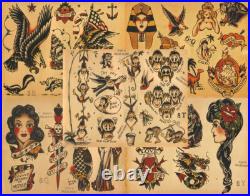 Sailor Jerry Traditional Vintage Style Tattoo Flash 50 Sheets 11x14 Old School