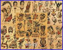 Sailor Jerry Traditional Vintage Style Tattoo Flash 50 Sheets 11x14 Old School