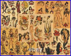 Sailor Jerry Traditional Vintage Style Tattoo Flash 50 Sheets 11x14 Old School