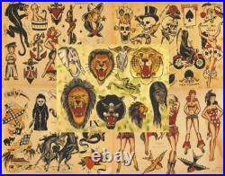 Sailor Jerry Traditional Vintage Style Tattoo Flash 50 Sheets 11x14 Old School