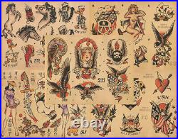 Sailor Jerry Traditional Vintage Style Tattoo Flash 50 Sheets 11x14 Old School 2