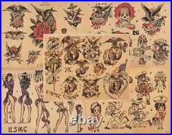 Sailor Jerry Traditional Vintage Style Tattoo Flash 50 Sheets 11x14 Old School 2