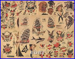 Sailor Jerry Traditional Vintage Style Tattoo Flash 50 Sheets 11x14 Old School 2