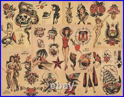 Sailor Jerry Traditional Vintage Style Tattoo Flash 50 Sheets 11x14 Old School 2