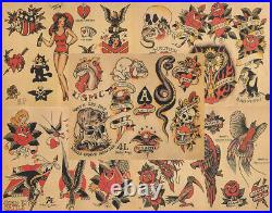 Sailor Jerry Traditional Vintage Style Tattoo Flash 50 Sheets 11x14 Old School 2