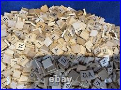 Scrabble Vintage 3100+ Wood Letters Tiles Old Style Engraved