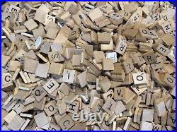 Scrabble Vintage 3100+ Wood Letters Tiles Old Style Engraved