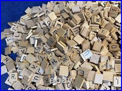 Scrabble Vintage 3100+ Wood Letters Tiles Old Style Engraved