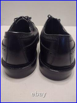 Sears Wingtips Vintage Black Leather V-Cleat Men's Size 10.5 EE New Old Stock