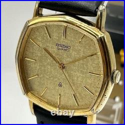 Seiko Vintage Watch Quartz Running New Battery Leather Band Old Style