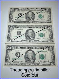 Series 1985 $100 One Hundred Dollar Bill Small Head Old Style Vintage VERY RARE