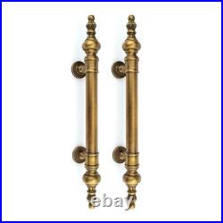 Set of 2 Large Solid Brass Door Pull Handles 16 Vintage Old Style Grab Handles