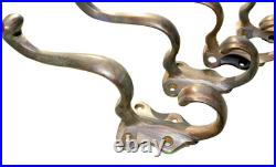 Set of 4 Solid Brass Coat Hooks Watson 249 Vintage Old Style Heavy Wall Hooks