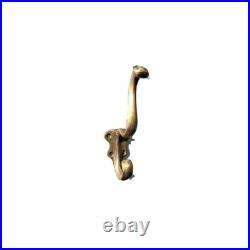 Set of 4 Solid Brass Coat Hooks Watson 249 Vintage Old Style Heavy Wall Hooks