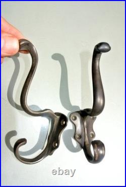 Set of 4 Solid Brass Coat Hooks Watson 249 Vintage Old Style Heavy Wall Hooks