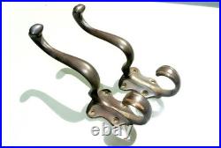 Set of 4 Solid Brass Coat Hooks Watson 249 Vintage Old Style Heavy Wall Hooks