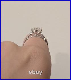 Silver Vintage Style Old Mine Cushion Moissanite Ring Size 7.75