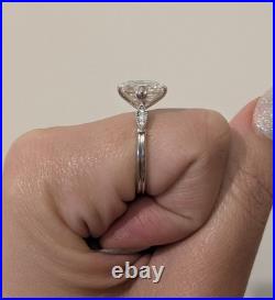 Silver Vintage Style Old Mine Cushion Moissanite Ring Size 7.75