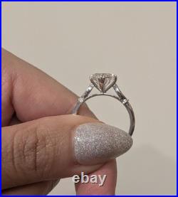 Silver Vintage Style Old Mine Cushion Moissanite Ring Size 7.75