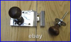 Solid Brass Vintage Victorian Old Style Bathroom Bedroom Rim Door Latch Set