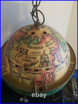 Special export beer old style map globe motion moving spinning light up sign vtg