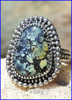 Spiderweb Turquoise Ring Old Pawn Vintage Style Silver. 925 Size 8