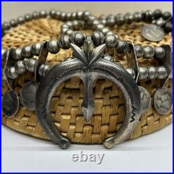 Squash Blossom Style Necklace 1924 Mercury Liberty Dimes OLD Vintage Sterling