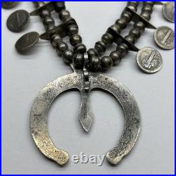 Squash Blossom Style Necklace 1924 Mercury Liberty Dimes OLD Vintage Sterling