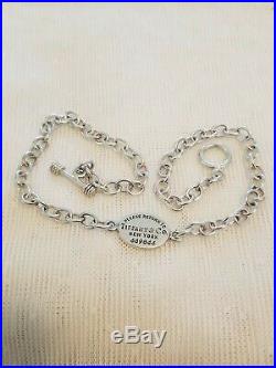TIFFANY & CO. 16 Sterling Oval Link Toggle Necklace Choker vintage old style