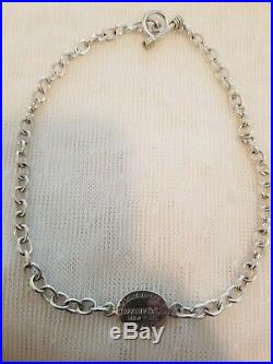 TIFFANY & CO. 16 Sterling Oval Link Toggle Necklace Choker vintage old style