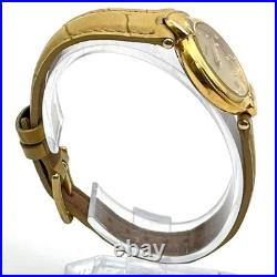 TISSOT 10P Diamond Leather Brown Vintage Watch Old Style Ready to Use