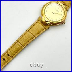 TISSOT 10P Diamond Leather Brown Vintage Watch Old Style Ready to Use