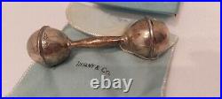 Tiffany & Co Sterling Silver 925 Baby Rattle with Box and Bag Vintage Old Style