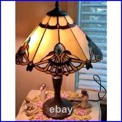 Tiffany Style Table Lamp Victorian Vintage Old World Vibe Rustic Accent Lighting